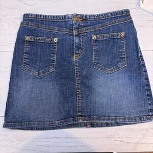 VTG Forever 21 Y2K size 5 blue jean denim mini micro skirt USA grunge preppy